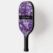Paarse Camouflage Jouw naam personaliseren Pickleball Paddle (Links)