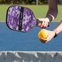 Paarse Camouflage Jouw naam personaliseren Pickleball Paddle