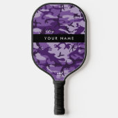 Paarse Camouflage Jouw naam personaliseren Pickleball Paddle (Voorkant)
