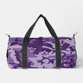 Paarse Camouflage Jouw naam personaliseren Plunjezak (Voorkant)