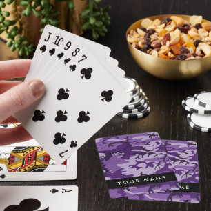 Paarse Camouflage Jouw naam personaliseren Pokerkaarten