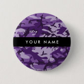 Paarse Camouflage Jouw naam personaliseren Ronde Button 5,7 Cm (Voorkant)