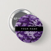 Paarse Camouflage Jouw naam personaliseren Ronde Button 5,7 Cm (Voorkant /achterkant)