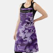 Paarse Camouflage Jouw naam personaliseren Schort (Insitu)