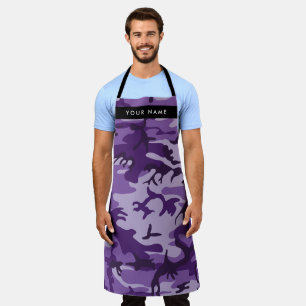 Paarse Camouflage Jouw naam personaliseren Schort