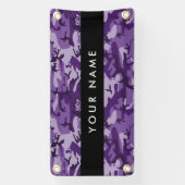 Paarse Camouflage Jouw naam personaliseren Spandoek (Verticaal)