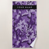 Paarse Camouflage Jouw naam personaliseren Strandlaken (Voorkant)