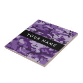 Paarse Camouflage Jouw naam personaliseren Tegeltje (Zijkant)