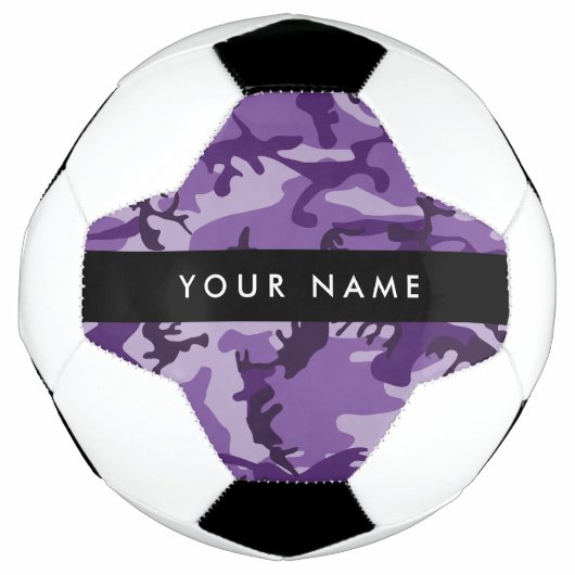 Paarse Camouflage Jouw naam personaliseren Voetbal (Voorkant)