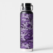 Paarse Camouflage Jouw naam personaliseren Waterfles (Achterkant)