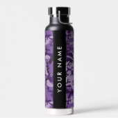 Paarse Camouflage Jouw naam personaliseren Waterfles (Links)