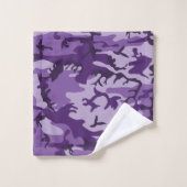 Paarse camouflage, leger, leger bad handdoek (Wasdoekje)