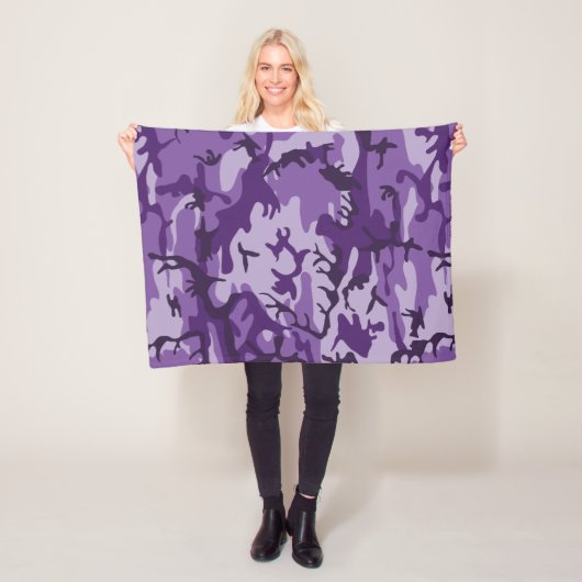 Paarse camouflage, leger, leger fleece deken (In situ)