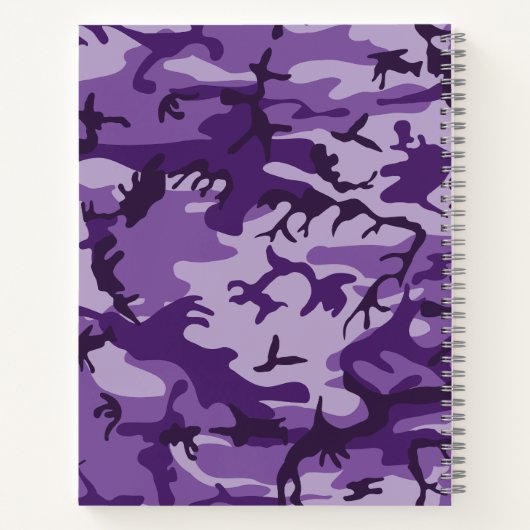 Paarse camouflage, leger, leger notitieboek (Achterkant)