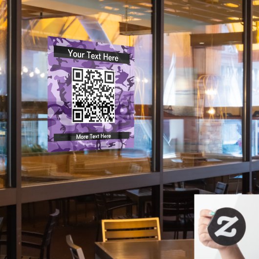 Paarse camouflage, leger, leger raamsticker (Restaurant Raam)