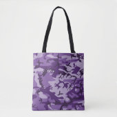 Paarse camouflage, leger, leger tote bag (Voorkant)
