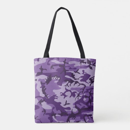 Paarse camouflage, leger, leger tote bag (Achterkant)
