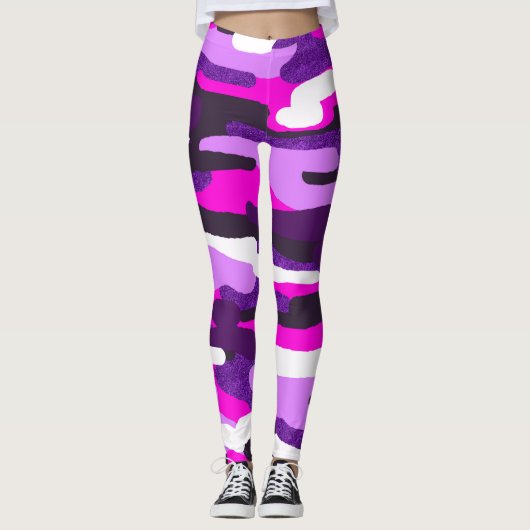 Paarse Camouflage Leggings (Voorkant)