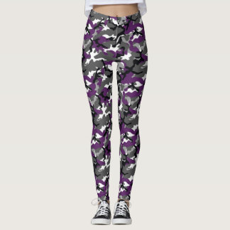 Paarse Camouflage Leggings