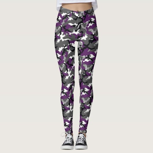 Paarse Camouflage Leggings (Voorkant)