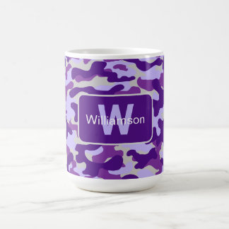 Paarse Camouflage Met Personalisatie Koffiemok