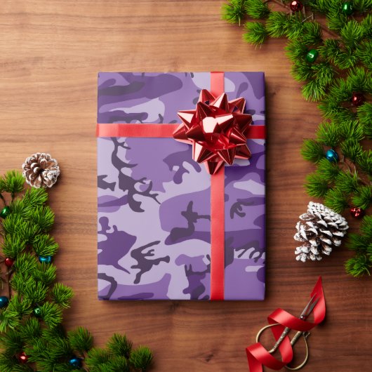 Paarse Camouflage, Militair, Leger Cadeaupapier (Feestdagen Geschenken)