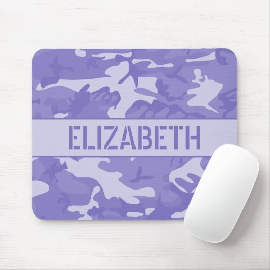 Paarse Camouflage Monogram Muismat (Met muis)
