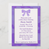 Paarse Camouflage Paarse Boog Baby shower Uitnodig Kaart (Achterkant)