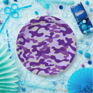 Paarse Camouflage Papieren Bordje