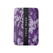 Paarse Camouflage Personaliseer je naam Badmat (Voorkant Verticaal)
