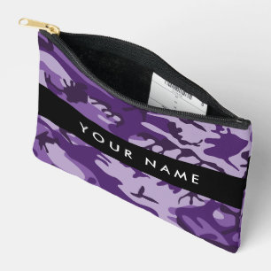 Paarse Camouflage Personaliseer je naam Etui