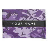Paarse Camouflage Personaliseer je naam Kussensloop (Voorkant)