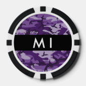Paarse Camouflage Personaliseer je naam Poker Chips (Voorkant)