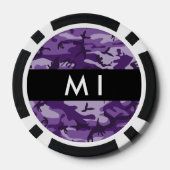 Paarse Camouflage Personaliseer je naam Poker Chips (Achterkant)