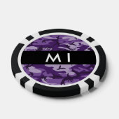 Paarse Camouflage Personaliseer je naam Poker Chips (Enkel)