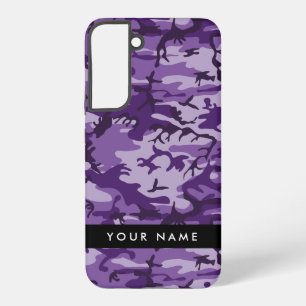 Paarse Camouflage Personaliseer je naam Samsung Galaxy Hoesje