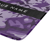 Paarse Camouflage Personaliseer je naam Snijplank (Hoek)