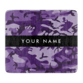 Paarse Camouflage Personaliseer je naam Snijplank (Voorkant)