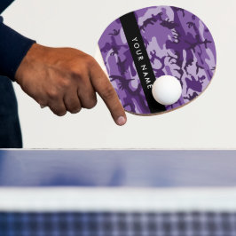 Paarse Camouflage Personaliseer je naam Tafeltennisbatje