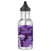 Paarse Camouflage Personaliseer je naam Waterfles (Links)