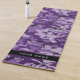 Paarse Camouflage Personaliseer je naam Yogamat
