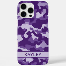 Paarse Camouflage Persoonlijk iPhone 16 Pro Max Hoesje