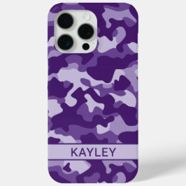 Paarse Camouflage Persoonlijk iPhone 15 Pro Max Hoesje