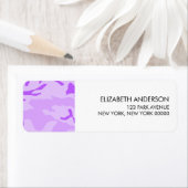 Paarse Camouflage Return-adreslabels Etiket (Insitu)