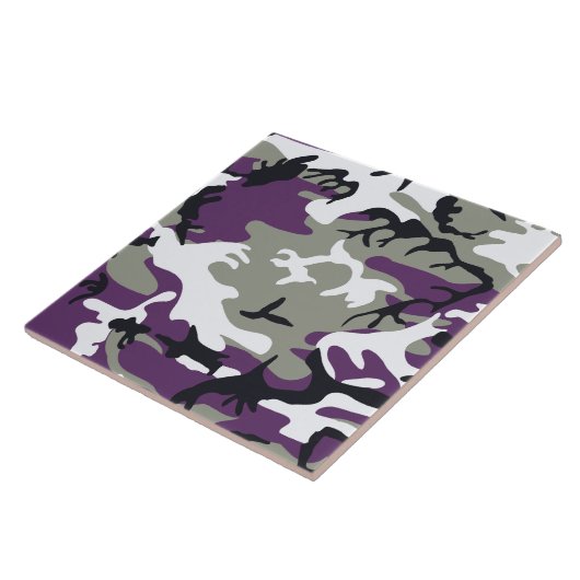 Paarse Camouflage Tegeltje (Zijkant)