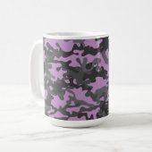 Paarse Camouflage Travel Cup Koffie Mok (Voorkant links)