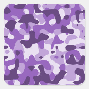 Paarse Camouflage Vierkante Sticker