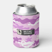 Paarse Camouflagepatroon Drankisolator Blikjeskoeler (Blikje Voorkant)