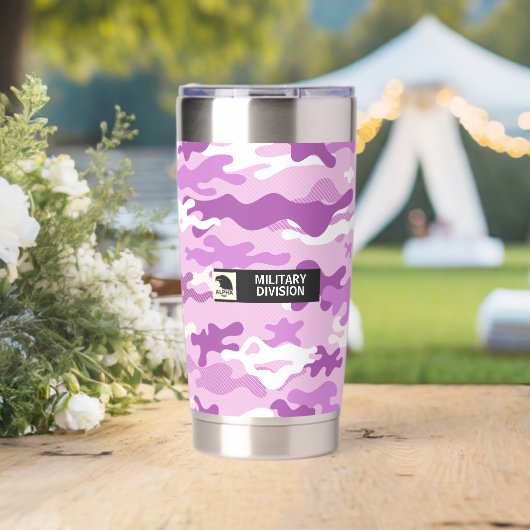 Paarse Camouflagepatroon Geïsoleerde Drinkbeker (Bruiloft (Gedraaid) )