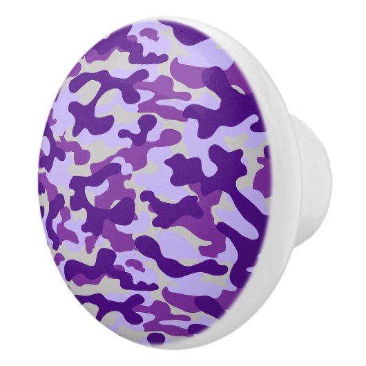 Paarse Camouflagepatroon  Keramische Knop (Rechts)